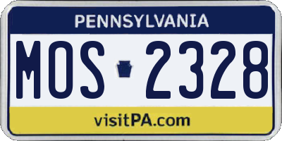 PA license plate MOS2328
