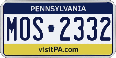 PA license plate MOS2332