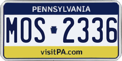 PA license plate MOS2336
