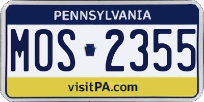 PA license plate MOS2355