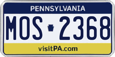 PA license plate MOS2368