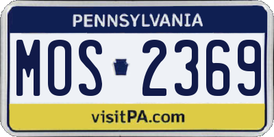 PA license plate MOS2369