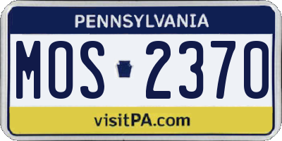 PA license plate MOS2370