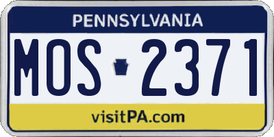 PA license plate MOS2371