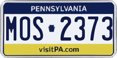PA license plate MOS2373