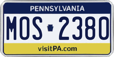 PA license plate MOS2380