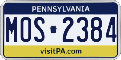 PA license plate MOS2384