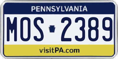 PA license plate MOS2389