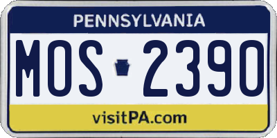 PA license plate MOS2390