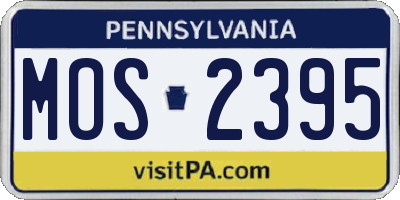 PA license plate MOS2395