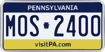 PA license plate MOS2400