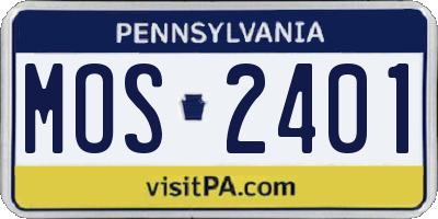 PA license plate MOS2401