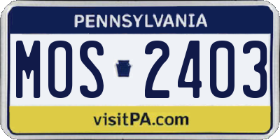 PA license plate MOS2403