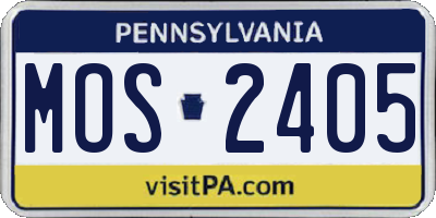PA license plate MOS2405