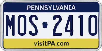 PA license plate MOS2410