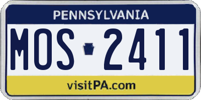 PA license plate MOS2411