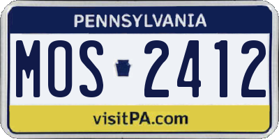 PA license plate MOS2412