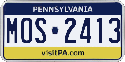 PA license plate MOS2413