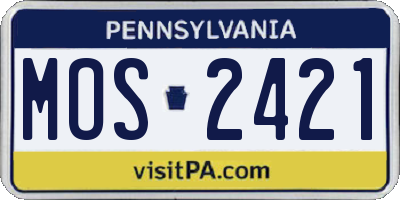 PA license plate MOS2421