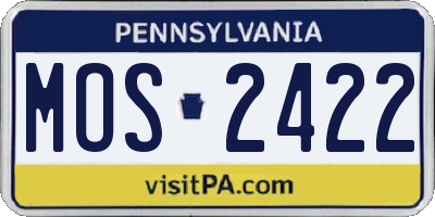 PA license plate MOS2422