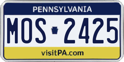PA license plate MOS2425