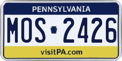 PA license plate MOS2426