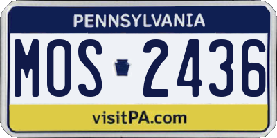 PA license plate MOS2436