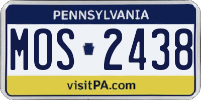 PA license plate MOS2438