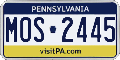 PA license plate MOS2445