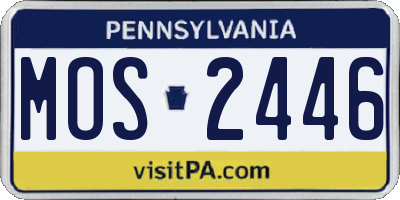 PA license plate MOS2446