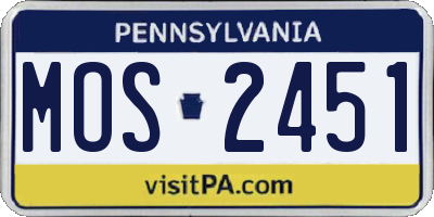PA license plate MOS2451