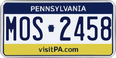 PA license plate MOS2458