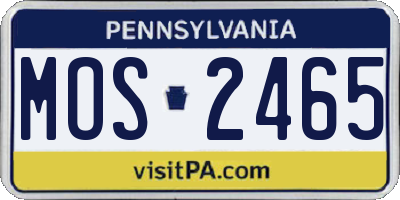 PA license plate MOS2465