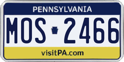 PA license plate MOS2466