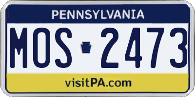 PA license plate MOS2473