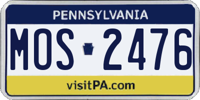 PA license plate MOS2476