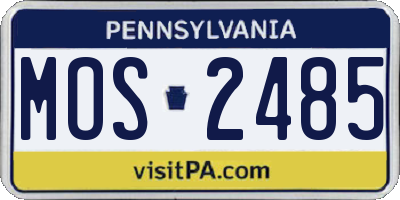 PA license plate MOS2485