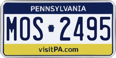PA license plate MOS2495