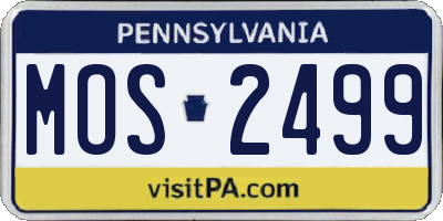PA license plate MOS2499