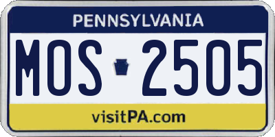 PA license plate MOS2505