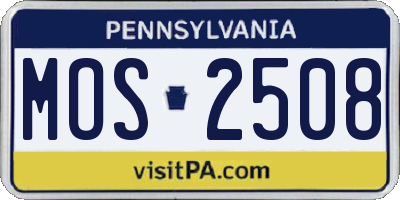 PA license plate MOS2508