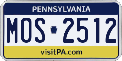PA license plate MOS2512