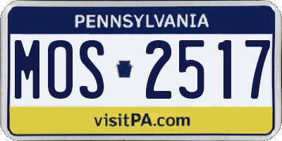 PA license plate MOS2517