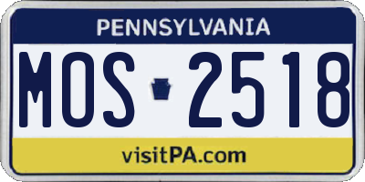 PA license plate MOS2518