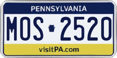 PA license plate MOS2520