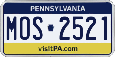 PA license plate MOS2521