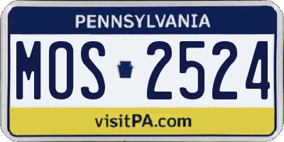 PA license plate MOS2524