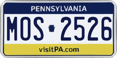 PA license plate MOS2526