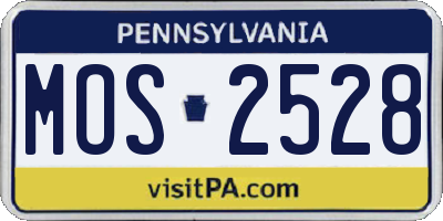 PA license plate MOS2528