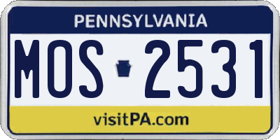 PA license plate MOS2531